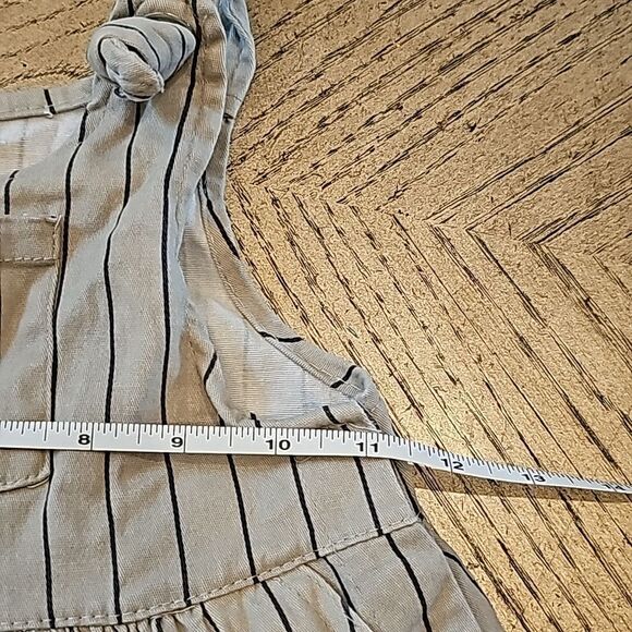 4T pinstripe sleeveless dress army green - Picture 6 of 11